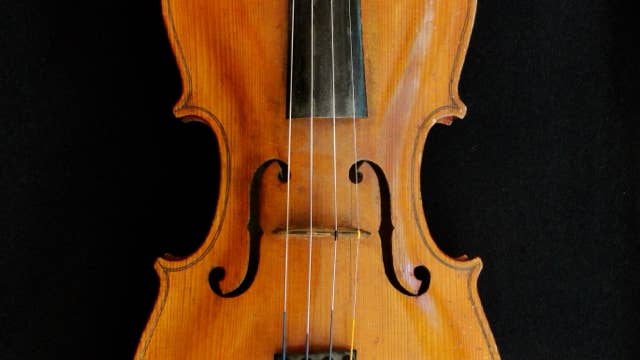 violín, vista frontal